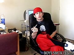 Hung Ian Madrox and Dustin Kilimin smoke cigars and jerk off
