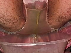 Pissing my dirty pink panties