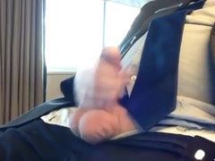 Suited Silver Fox Faps Off Solo