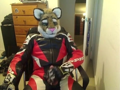 Sli paws off in motorcycle leathers