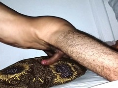 Intense guy orgasm, humping bed, guy humping