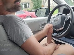 Exhibitionist studs in cars, showing off big dicks and jerking off