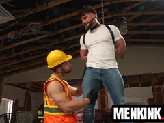 Johnny Donovan and Heath Halo in hot  bondage and construction site BDSM