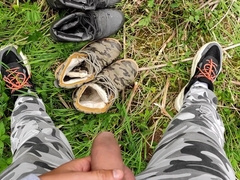 four times urinate and cum shot on my used footwear and sneakers