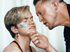 Twink stepson cumming hard under step dad before the Pride - Jordan Lake & Pierce Paris