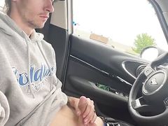 Stroking dick before work