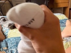 Intense stroking session with athletic hunk stroking his thick cock