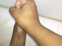 Black Cock Painting the Wall with Fresh Load of Cum