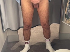 Milking off my phat pipe in H&M fitting bedroom! Nearly Caught