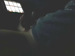 Solo camera in adult cinema with hot cumshot on my leg watching porn.