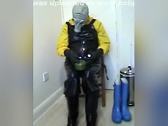 Latex rubber wank.