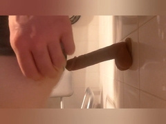 Femboy plays with himself and blows a load with faux-cock