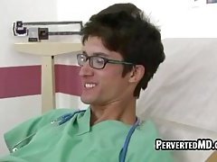 This hot hunk is sucking off the stud doctors cock