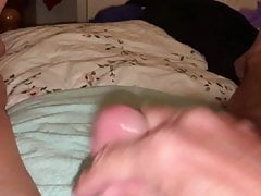 All lubed up in blue panties