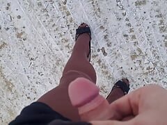 Compilation of cumshots in pantyhose and high heels 3