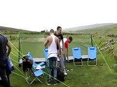 Wank party outdoors camp