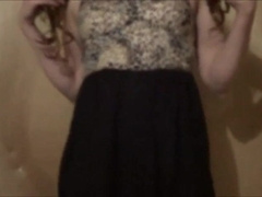 Twink Crossdresser Strips in Dress and Panties 2