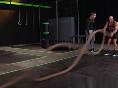 Hardcore anal fucking at the gym with three muscular hunks