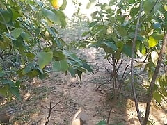 Lonely guy in the Amazon jungle totally naked, looking for nettle leaves.