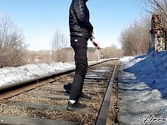 boy flooded the rails with sperm