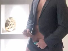 Pleasing my dick with a toy