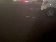 Naked parking lot walk