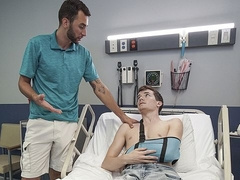 Brian Adams fucks injured stepbro Alex Meyer in a hospital