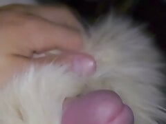 Fur fetish massage and big cumshot
