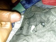 Cumshot on underwear panties thong bikini