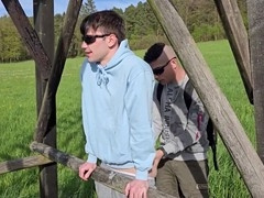 Amateur guys explore gay hooks up with outdoor fun