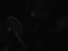 Blowing black dildo
