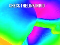 Anal sex with double layered huge dildo