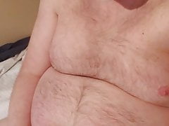 Horny daddy naked in bed
