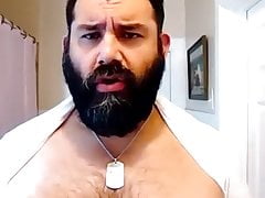 Hot massive hunk playing tits