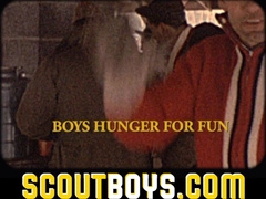 ScoutBoys - two brief slick scouts walk naked then ravage no condom in man rod
