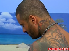 Tattoed Grizzly Alexander Smashes the Super Hot Rump of Kyler Moss