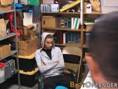 Bony black thief gets barebacked and pops