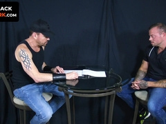 Muscular Sean Duran wastes no time fucking Riley's face like it was a tight hole