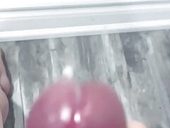Asian man cum slow motion