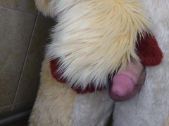 Urinating and jizzing for you in fursuit