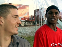 Watch this interracial hook-up between two mixed-race guys with great sex