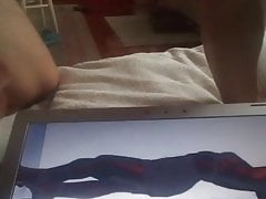 cumshot on Ari hot body