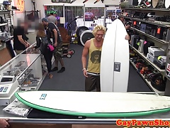 Pawnbrokers spitroast straight blonde surfer