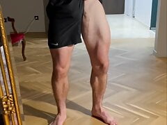 Solo male hot masturbation and flex muscle, big dick