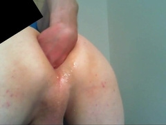 Self Rectal Handballing My Greased Up & Spread Crevice