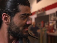 Tied up stud tugged till the edge before cum