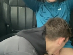 Twunks Gargle each others humungous rods In back seat of the truck