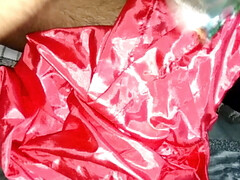 Satin silk handjob porn - Cum on pink satin silky salwar of stepsister