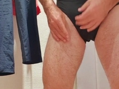 Sir Ramon indulges in a fitting room escapade, sampling sexy shorts while pleasuring his divine manhood, a sultry encounter, continuation