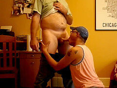 Same milky heterosexual blue cangue guy getting bj